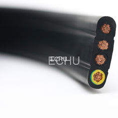 China Cable que viaja flexible plano para la grúa o transportador en chaqueta negra proveedor