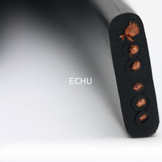 China Cable que viaja flexible plano para la grúa o la chaqueta del negro del transportador 6core proveedor