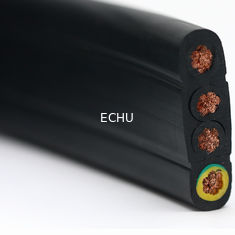 China Cable que viaja flexible plano para la grúa o la chaqueta del negro del transportador 4Cx16sqmm proveedor